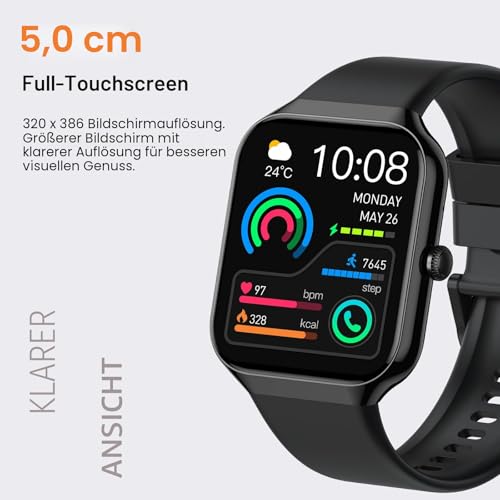 Jugeman Smartwatch Herren Damen 1,96" HD Touchscreen mit Telefonfunktion – Ansicht 2