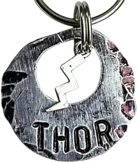 Lightning Pet Tag, Dog Tag for Dogs, Pet ID Tag, Bolt Dog Tag, Nature Tag, Dog Tag, Washer Dog Tag, Dog Tags for Dogs, Hand Stamped Tags, Pet Tag, Cat Tag (1")