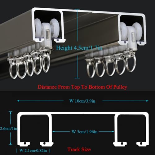 Rails de rideau robustes à double rail de 120cm pour plafond - 5