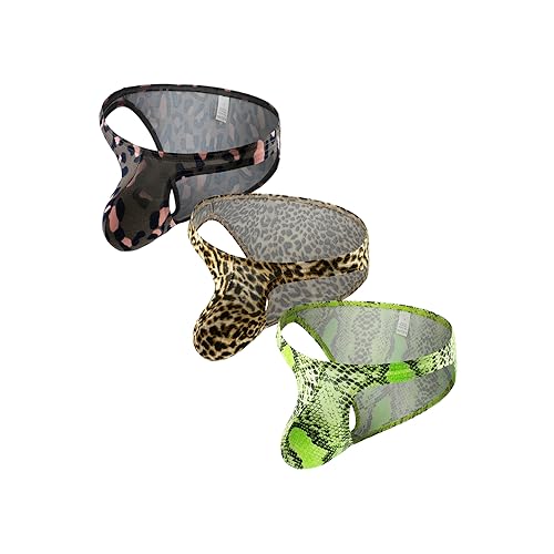 Men's Low Waist Leopard Underwear Bulge Pouch Hip Bikini Briefs Triangle Panties Undies