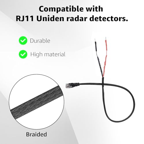 Cordon d'alimentation RJ11 Uniden R7 R8 connexion stable sans coupure pour miroir radar - 4
