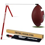 True Strike Pro Football Kicking Tee - Ultimate Football Tee Compatible with All Ball Sizes, Bonus Goal Kicking Tracker, Field Goal Football Holder (Red & Black)