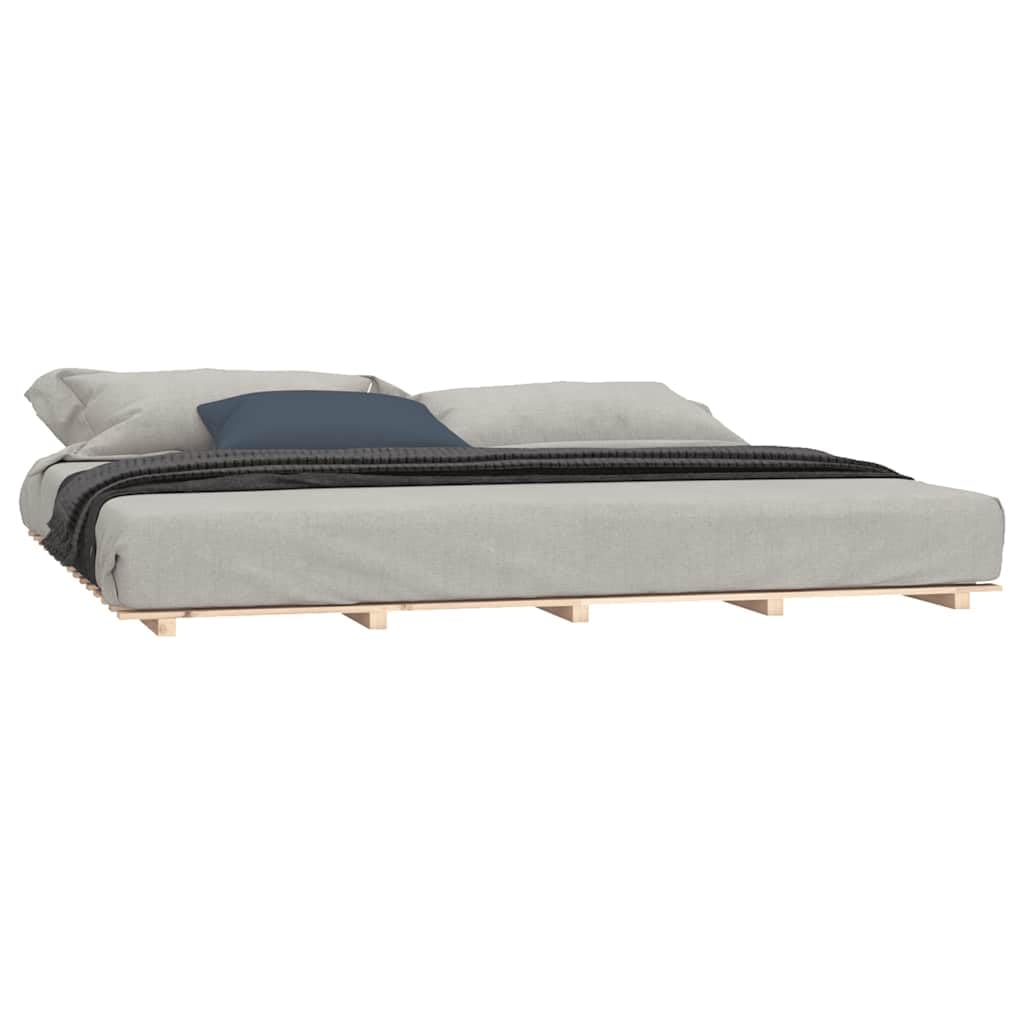 vidaXL Bed Frame, Bed Base for Double Bed, Mattress Foundation for Bedroom Home Guest Room, Bedstead, 180x200 cm Super King Solid Wood Pine