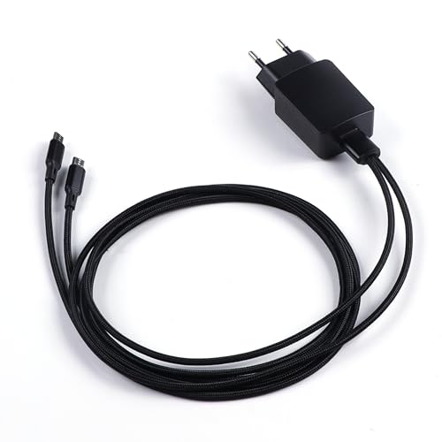 SHAWOROCE Ladeadapter Y-Kabel Ladegerät Kompatibel mit Motorola Talkabout Funkgerät T62 T72 T82 T82 Extreme T92 H2O Radio Doppel Micro-USB Power Netzteil Ladekabel PMPN4204AR PMPN4214AR