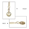 TREEWETO Men's Albert Chain Pocket Watch Curb Link Key Chain 2 Hooks with Antique Anchor Gold Pendant Design Charm Fob T Bar #4