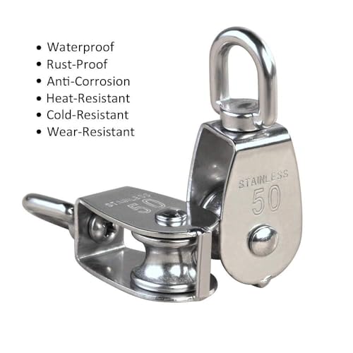 image for Rocaris 4 Pack M50 Single Pulley Snatch Block Lifting Crane Heavy Duty