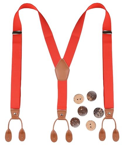Image of Suspenders for Men Button End Adjustable Y-Back Elastic 47 Inches