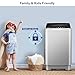 25 lbs Portable Washing Machine LED Display Full Automatic Washing Machine 10 Programs & 8 Water Levels, Come with a Glass Cover, Drain Pump Ideal for Apartment Home Dorm, Grey