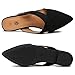 Rekayla Mules for Women Pointed Toe Flats Backless Loafers Slip On Shoes for Women, Black Size 9