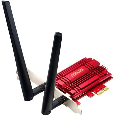ASUS PCE-AC56 Dual-Band 2x2 AC1300 WiFi PCIe Adapter with Heat Sink, Detachable Antennas and Antenna Base