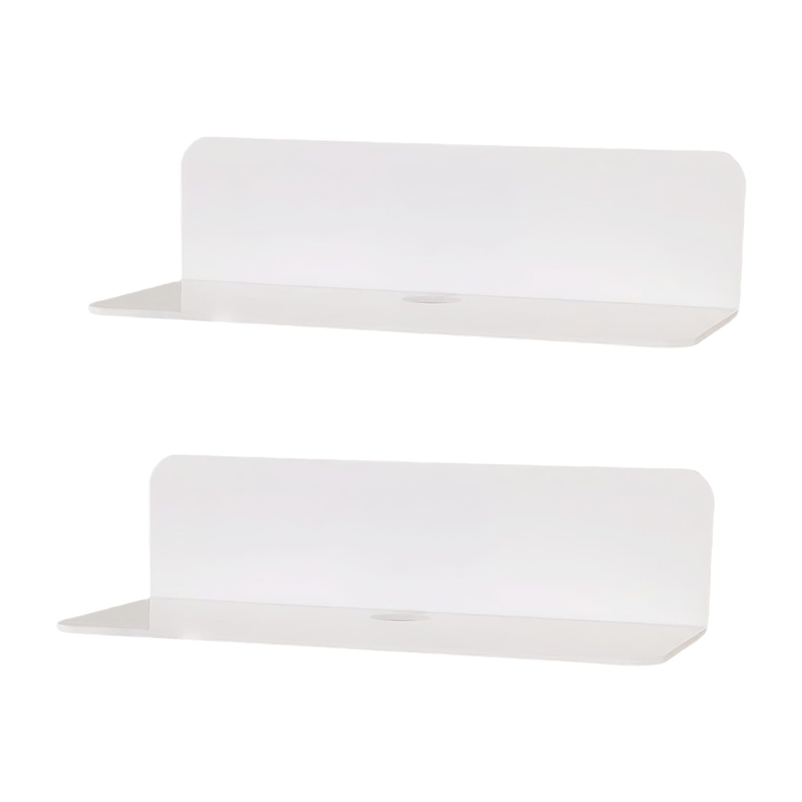 Jazuaiao 2Pcs Adhesive Wall Mounted Floating Shelves Metal Storage Rack for Home Organization Space Saving Organizers Strong Adhesive Shelf Set
