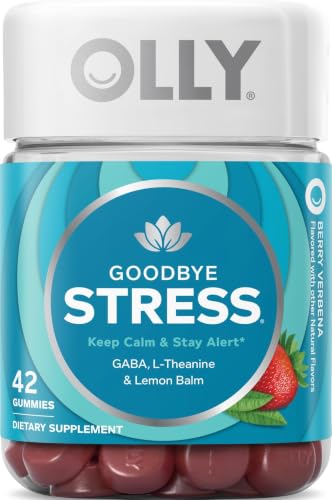Image of OLLY Goodbye Stress, Stress Support* Supplement, 50mg L-Theanine - 42 Count
