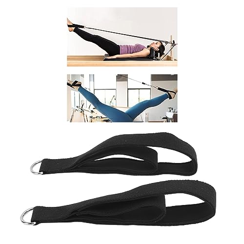 modern pilates straps - d ring double loop straps for home gym workouts cotton adjustable length anti-slip compatible with most pilates beds and equipment