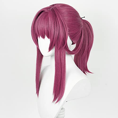 Image of Anime Purple Red Wigs Long Straight Wig with Bangs and Ponytail Adult COS Game Cosplay Wigs Halloween,Christmas,Comic con,Game Show,Party