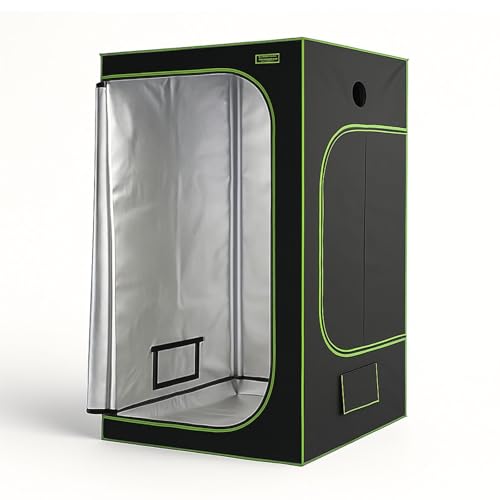 DREAMADE Growzelt für Indoor Pflanzenzucht, Growschrank Growroom Darkroom, Anbauschrank Growbox Growzelt Komplettset, Schwarz (120 * 60 * 60 cm)