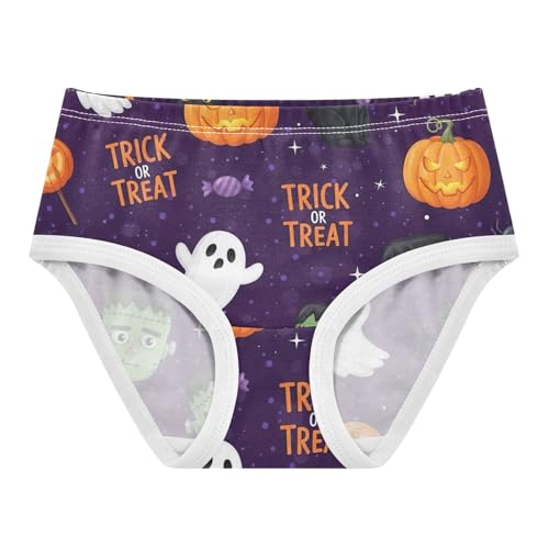 Toddler Panties, Vibrant Halloween Purple Girls' Cotton Brief Underwear, 2–8 Years