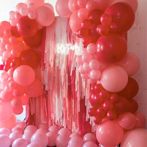Image of PartyWoo Coral Balloons 100pcs Different Sizes of 36 18 12 10 5 Inch Pastel Red Coral Pink Latex Balloon Arch Kit Garland for Wedding Anniversary Birthday Summer Themed Party Decorations Red-Q11