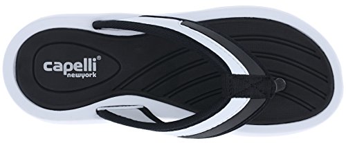 Capelli New York Ladies Flip Flops With Grosgrain Binding And Toe Post Black Combo 6 #TOP2