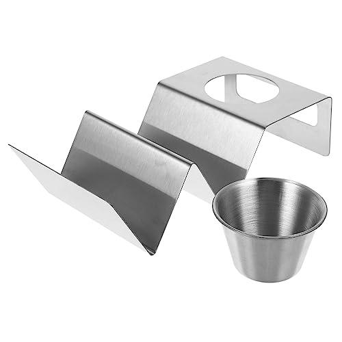 Alipis 1Set Shaped Stainless Steel Taco Holder Rack Pancake Stand for Serving Tacos Burritos and Sandwiches Compact Design for Easy Storage for Home and Parties