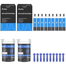 GUC-B01 UA Test Strips 20Pcs, 20 lancets, Suitable for AuQty GUC-B01 Cholesterol Tester Meter Meter not Included
