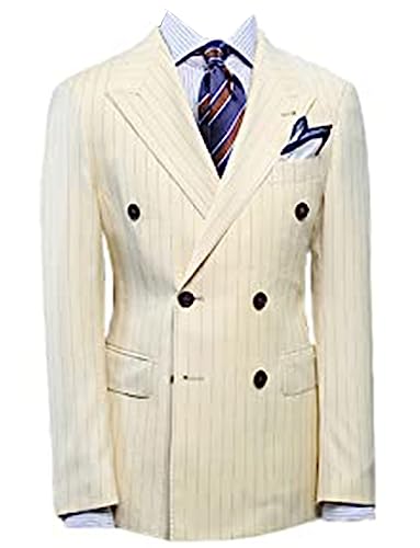 Blazer à rayures double boutonnage pour hommes : veste de tailleur chic
