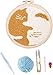 8 stücke DIY. Yin Yang Cat-Haken-Kit, Zwei Katzen, die das Stricken Wollverriegelungshaken-Kit umarmen, Stricken Wollstickerei mit Punch-Nadel und 20cm Stickerei-Reifen