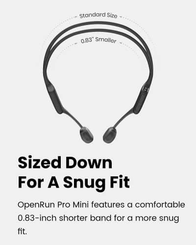 SHOKZ Mini Size OpenRun Pro Mini Bone Conduction Sports Headphones, Bluetooth Wireless Earphones with Mic, 8H Playtime, Open-Ear Waterproof Headset for Running, Workout, Driving(Black)