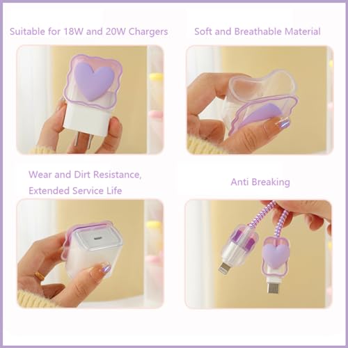 BSTIONYI DIY Cable Protector Charger Wire Saver, 5 in 1 Data Cable 18W/20W USB-C Charger Case Line Cord Protector Compatible with iPhone 11 12 13 14 15 Pro Max - Image 7