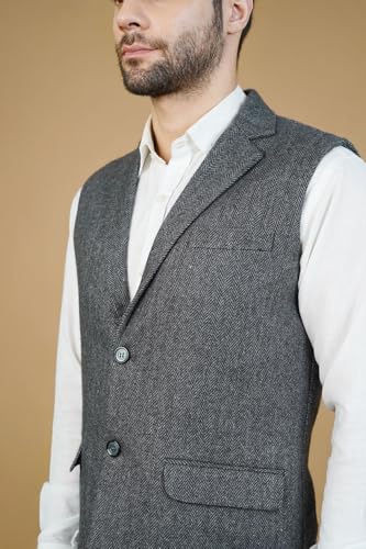 Image of WINTAGE Mens Tweed Wool Nehru Jacket