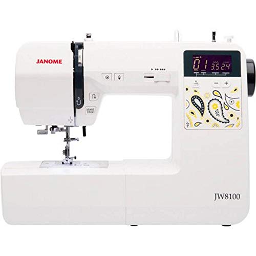 Janome Jw8100 Fully-Featured Computerized Sewing Machine With 100 Stitches, 7 Buttonholes, Hard Cover, Extension Table And 22 Accessories #TOP2