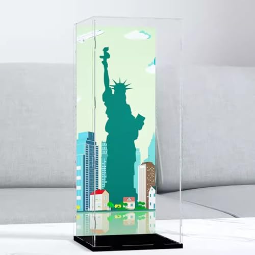 ELZEM Vetrina In Acrilico Compatibile Con Lg 21042 Modello Statua Della Libertà, Vetrina Trasparente Antipolvere (Solo Vetrina) C,20X20X50CM