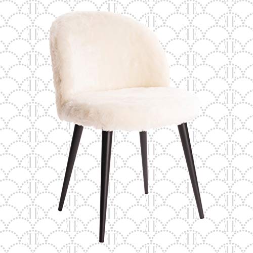 Elle Decor Cami Vanity Chair, Upholstered Armless Single Seat Plush