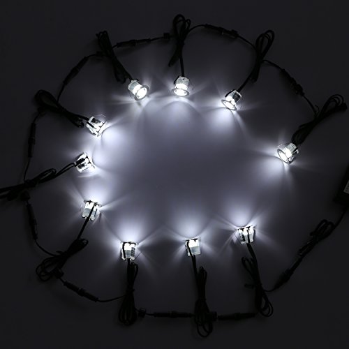 Qaca Led Deck Lights - Pack Of 10 - Recessed Wood Decking Yard Garden Outdoor Stairs Pathway Flush Mount Landscape Lighting Cool White #TOP5