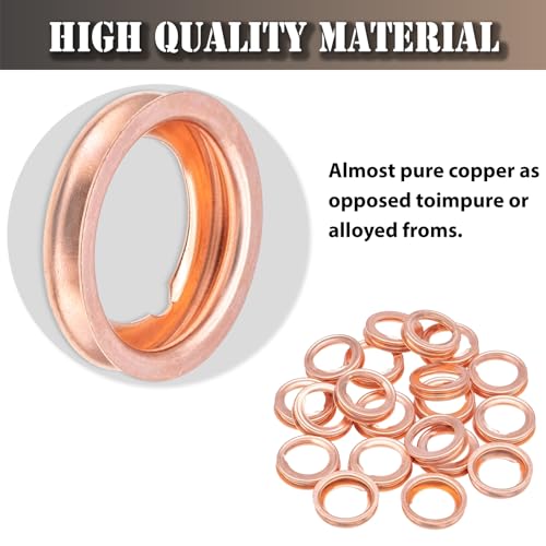 Image of 20PCS Copper Engine Oil Drain Plug Gaskets Replacement for 11026-01M02 Nissan /Infiniti EX35 FX35 FX45 FX50 G20 G25 G35