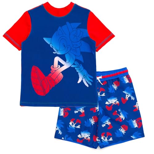 Sega Sonic Kids Rash Guard & Swim Trunks Set