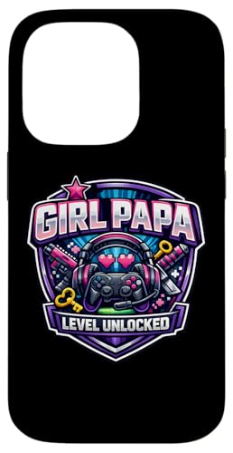 Girl Papa Level Unlock New Father Dad Daughter �Q�[�}�[�Q�[�� �X�}�z�P�[�X iPhone 14 Pro �p