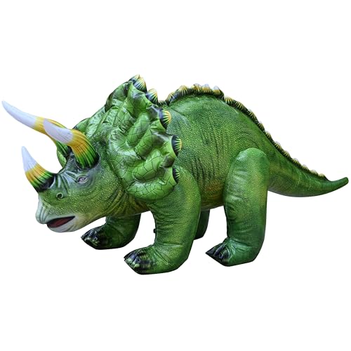 Image of Jet Creations Inflatable 43” Long Triceratops Dinosaur Toy, Green Prehistoric Animal, Garden Decor, Photo Prop, Jurassic Theme Decoration1pc
