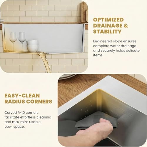 Image of ARQUIN Double Bowl Kitchen Sink 45x20x10 Inch Orginial 304 Grade Stainless Steel Handmade MATT Finish Undermount | Topmount Including Coupling, Washing Basket, Pipe