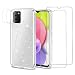 Produktbild CHENSHU Kompatibel mit Samsung Galaxy A03S Hülle mit 2 Stück Panzerglas Schutzfolie und 2 Stück Kamera Folie, 360 Grad Handyhülle Glitzer Transparent Silikon Schutzhülle Slim Weich TPU Case
