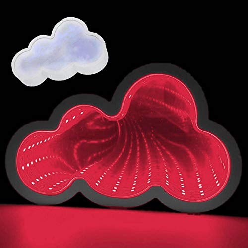 Luminaria 3D Infinito Nuvem Espelho Led Luz Profundidade Quarto