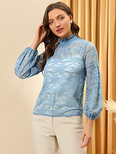 Allegra K Camicetta Floreale Manica Lunga Donna