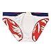 UXH Swimwear Men Sexy Swim Briefs Fashion Low Watist Swimsuits Swim Briefs Bikini Board Surf Shorts Trunk (US, Alpha, X-Large, Regular, Regular, Red)