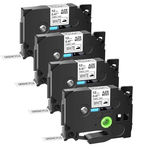 5/10pk�������x�����{�����{��TZ FA231 TZE-FA231 TZE-FA3R for Fabric Tapes Label Printers(4PK Black on White)