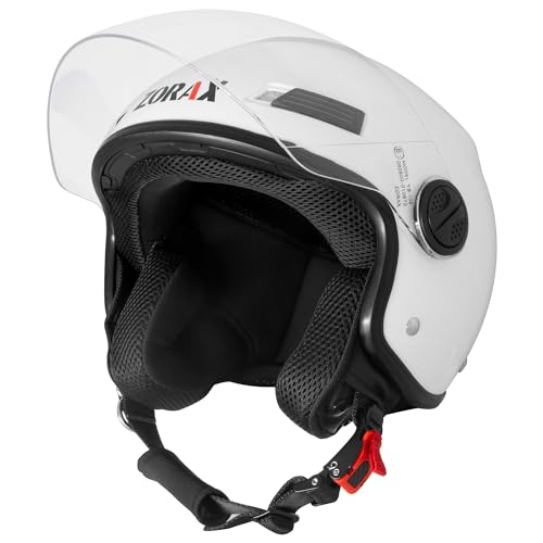 Casco Protector de Motocicleta Zorax Blanco Talla S ECE 2206 Con Visor 4