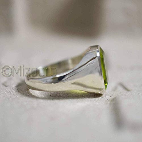 Peridot Men's Ring, 925 Sterling Silver, August Birthstone, Peridot Signet Ring, Peridot Gemstone Ring, Handmade Ring, Birthday Gift For Her, Valentine Day #TOP3