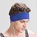 Fashion Velcro Adjustable Breathable Cotton Sports and Sleep Headband Headphones Pure Color Logo invisible- FIRIK- Blue