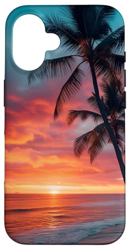 Palm Tree Sunset Tropical Boho Beach Aesthetic Vacation...