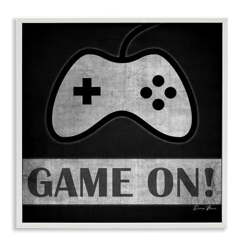 Game on Video Gaming Phrase, 17 x 17 Inch Framed Giclée Print