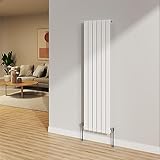 NRG 1600x408mm Gloss White Radiator Vertical Flat Panel Bathroom Designer Single Rad Central Heating