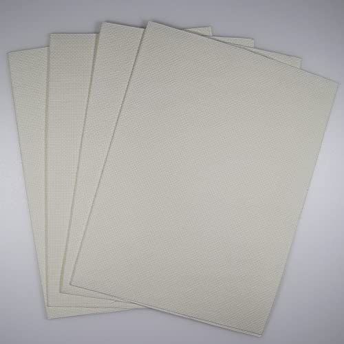 Image of KCS 4 pc of 12 inch x 18 inch 14CT Counted Cotton Aida Cloth Cross Stitch Fabric (Antique White)